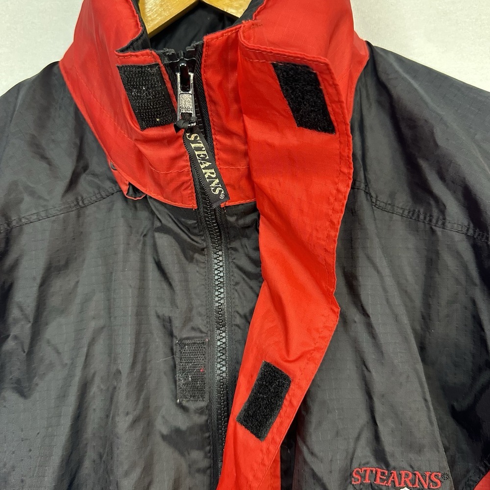 Sterns Dry Wear Jacket‎ Men's Medium Hooded Rain Jacket Waterproof Red *Flawed* - Picture 8 of 14